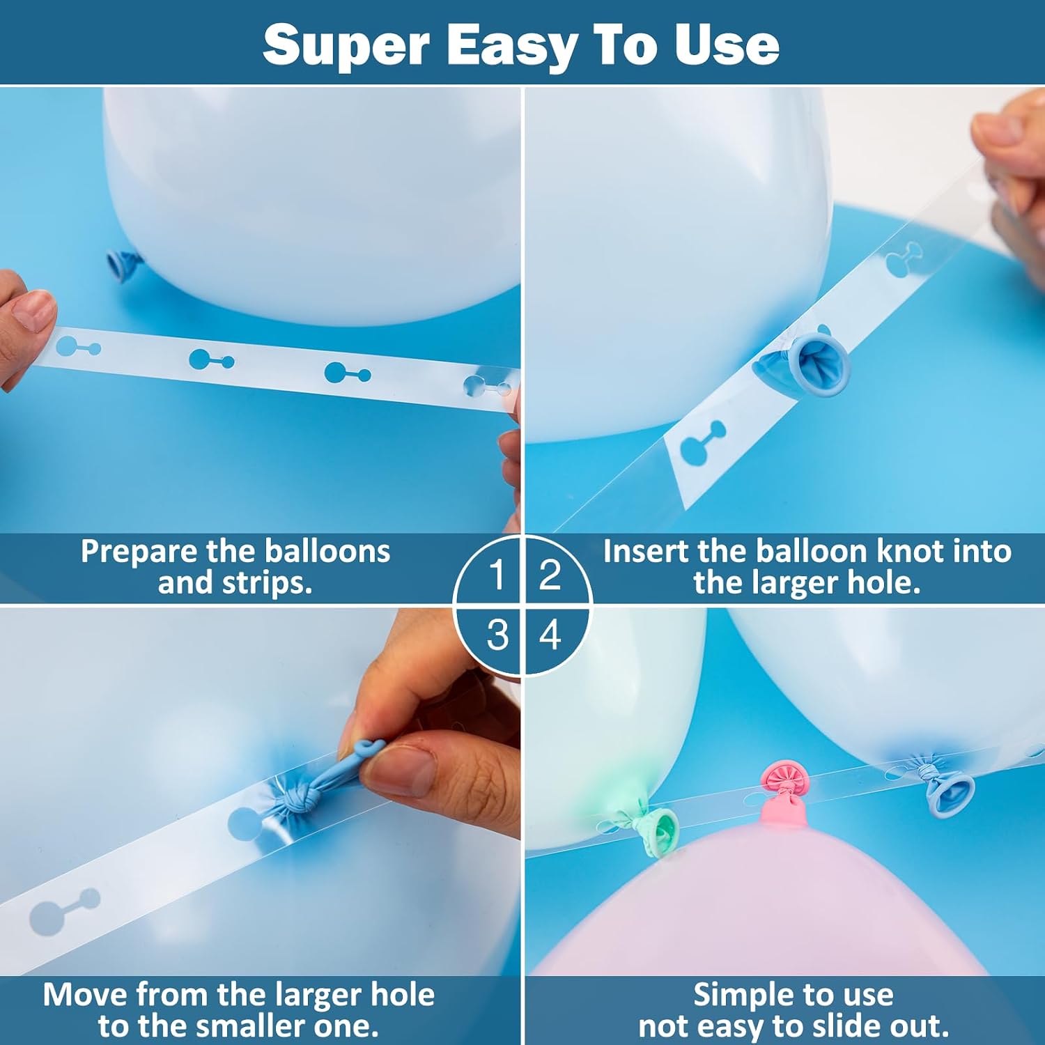 KICNIC Balloon Arch Strip Kit, 82 ft Tape Strips, 500 Glue Point Dots