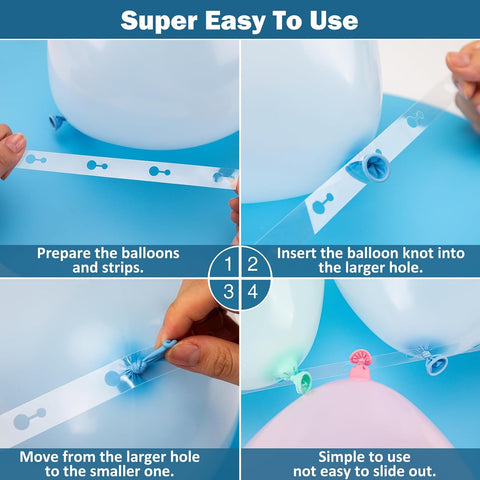 KICNIC Balloon Arch Strip Kit, 82 ft Tape Strips, 500 Glue Point Dots