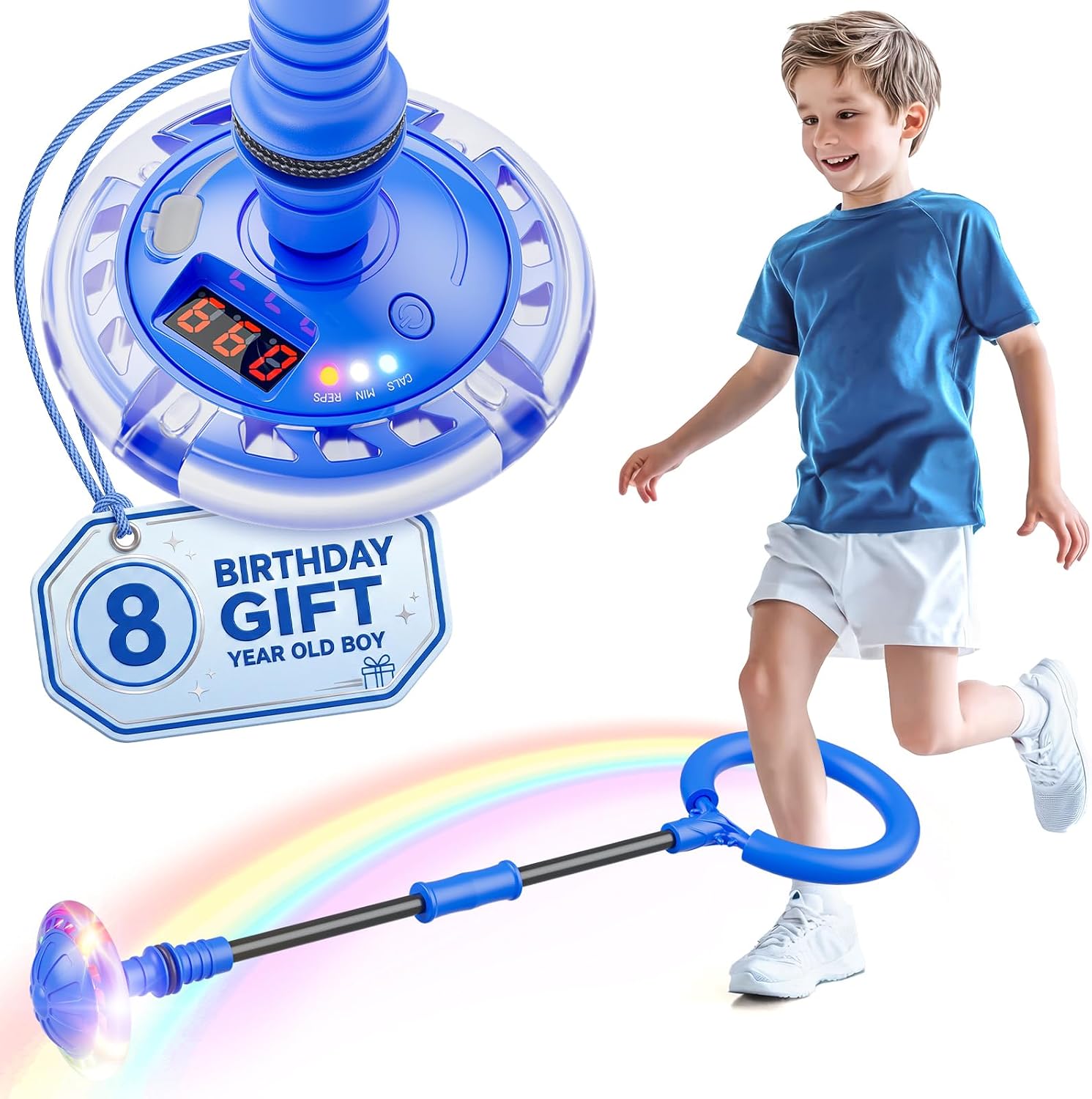 Flooyes Skip Ball for Kids,Ankle Skip Ball Toy with Counter,Cal Calculator