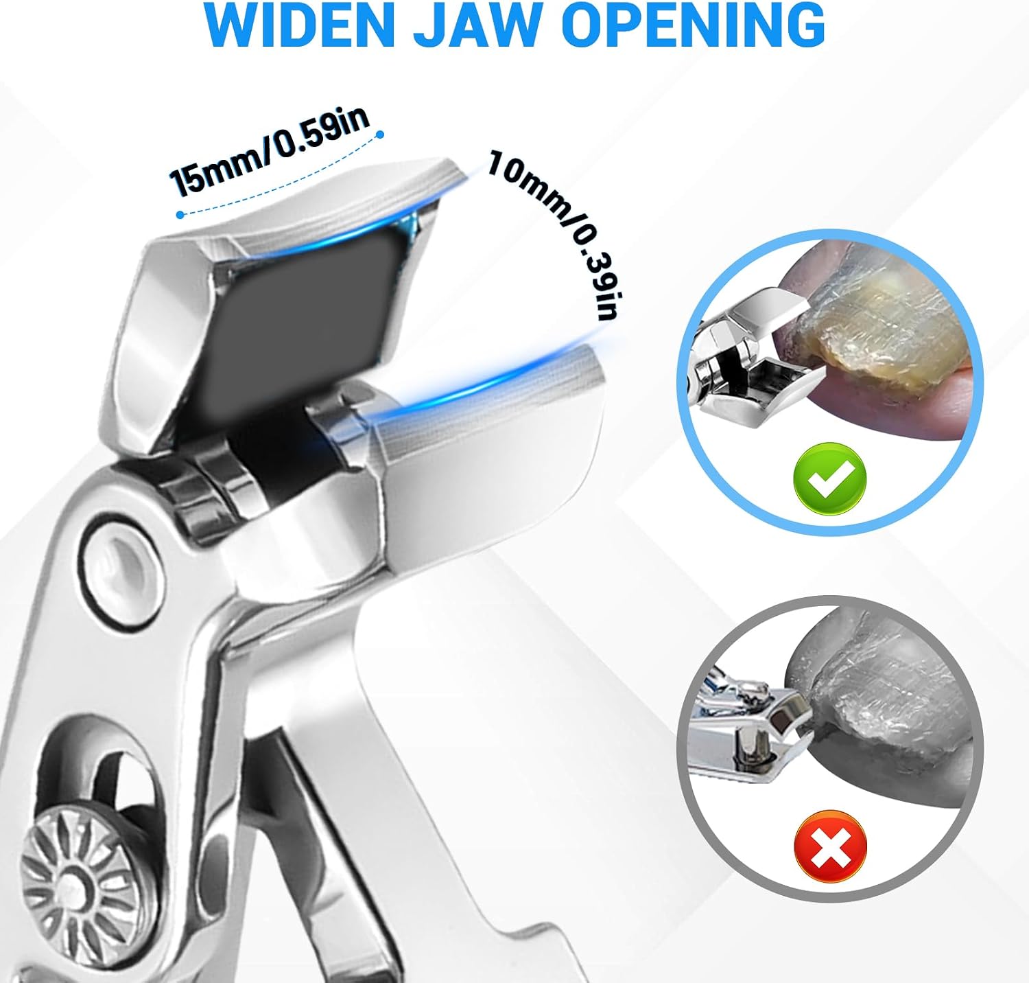 2026 Toenail Clippers for Seniors Thick Toenails, Angled Head Large Toe Nail Clippers for Thick Nails for Men, Heavy Duty Ingrown Toenail Clippers, Long Handle Slanted Nail Clippers Wide Jaw