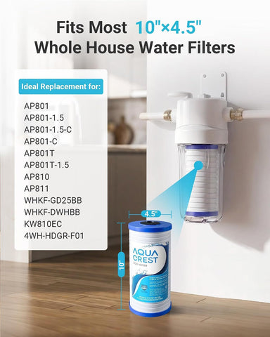 AQUA CREST AP810 Whole House Water Filter for 3M® Aqua-Pure AP810, 5 Micron