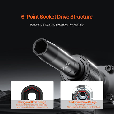 VEVOR Impact Socket Set 3/8" Drive, 90 PCS, CR-MO, SAE 1/4"-3/4" Metric 6-19mm, with Shallow & Deep Sockets, Swivel & E-Torx & Bit socket Sockets, Extension Bars, Adapters, Universal Joint