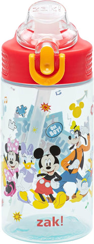 Zak Designs Disney Mickey Sage 16oz Leak-Proof Straw Kids Water Bottle