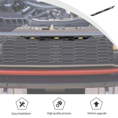 JWWY for Bronco Front Grill Mesh Inserts Cover Trim Compatible with 2023 Ford Bronco Raptor Accessories Carbon Fiber