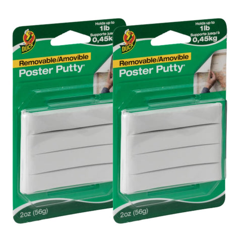 Duck Brand Reusable and Removable Poster Putty for Mounting, 2 oz, White (1436912)