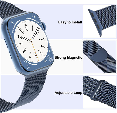 3 Pack Mesh Metal Magnetic Compatible with Apple Watch Bands Women Men