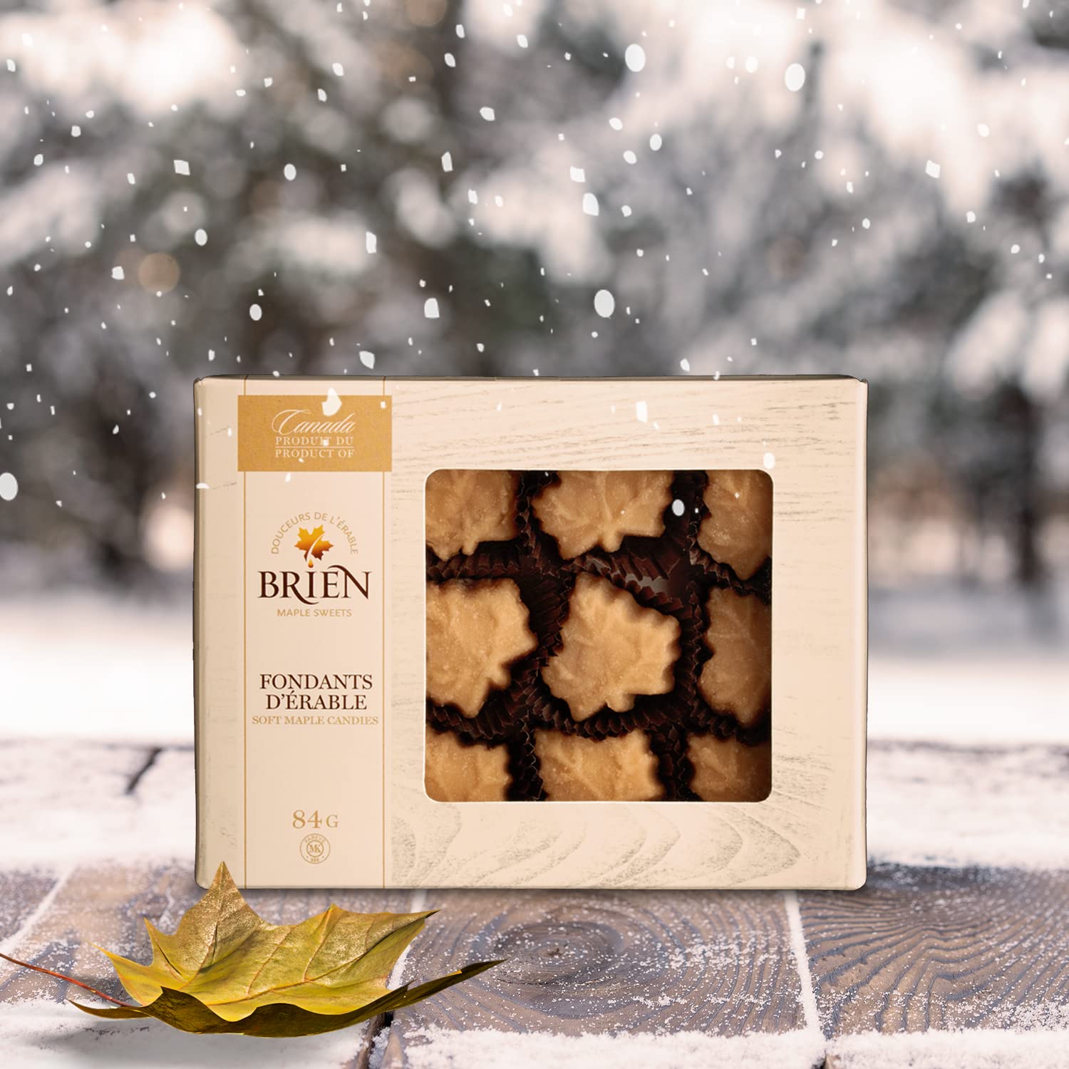Brien Maple Soft Candy | Maple Sugar Leaf Candy | Vegan Contains No Milk | Made With Grade A Pure Maple Syrup (12 Pieces, Pack of 3)