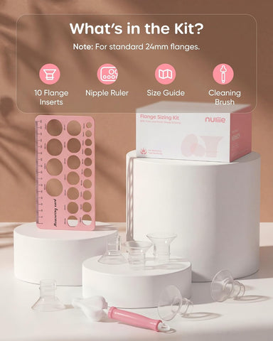 Nuliie Silicone Flange Inserts 13/15/17/19/21mm 10PCS for 24mm Breast Pump