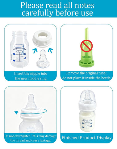 Replacement Nipples Compatible with Similac & Enfamil Ready-to-Feed Baby Bottles, Soft Silicone Baby Bottle Nipples, Slow Flow, Reusable, BPA Free, Dishwasher Safe, 2 Pack