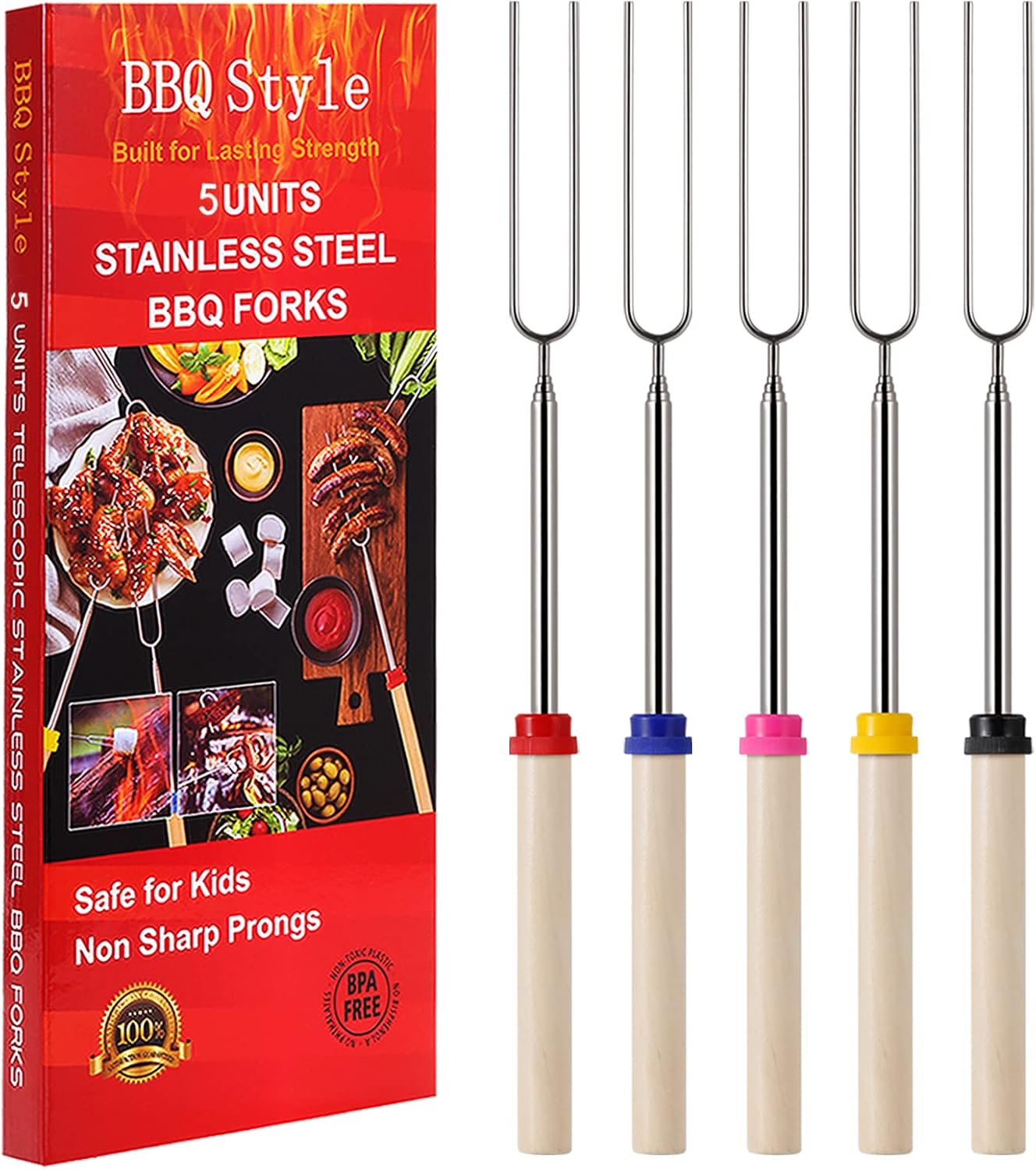 Marshmallow Roasting Sticks, Telescoping Smores Sticks for Open Fire Pit