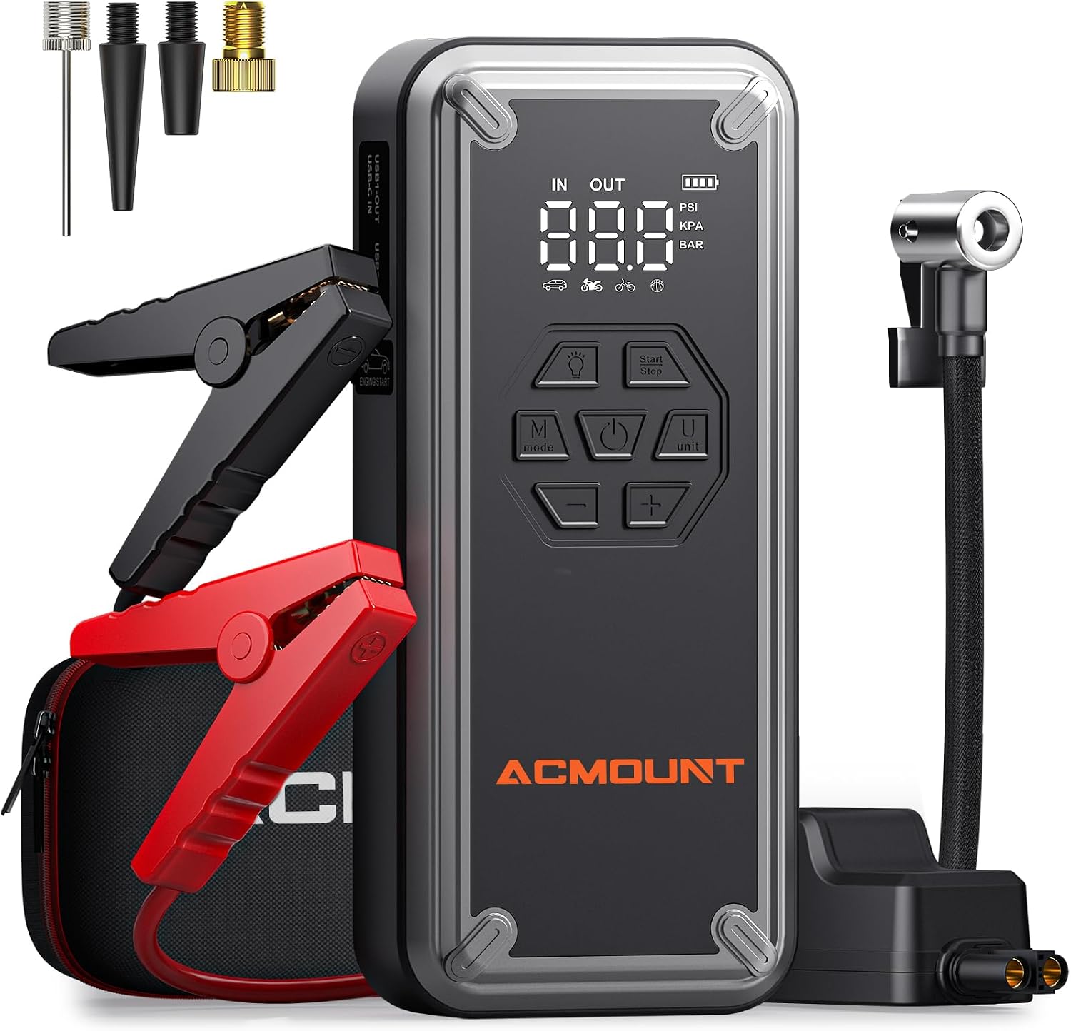 ACMOUNT W160 5000A Jump Starter with Air Compressor 150PSI, 12V Jump Box