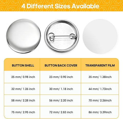 100 Set 32mm/1.25 inch Button Maker Supplies, Pin Maker Button Supplies