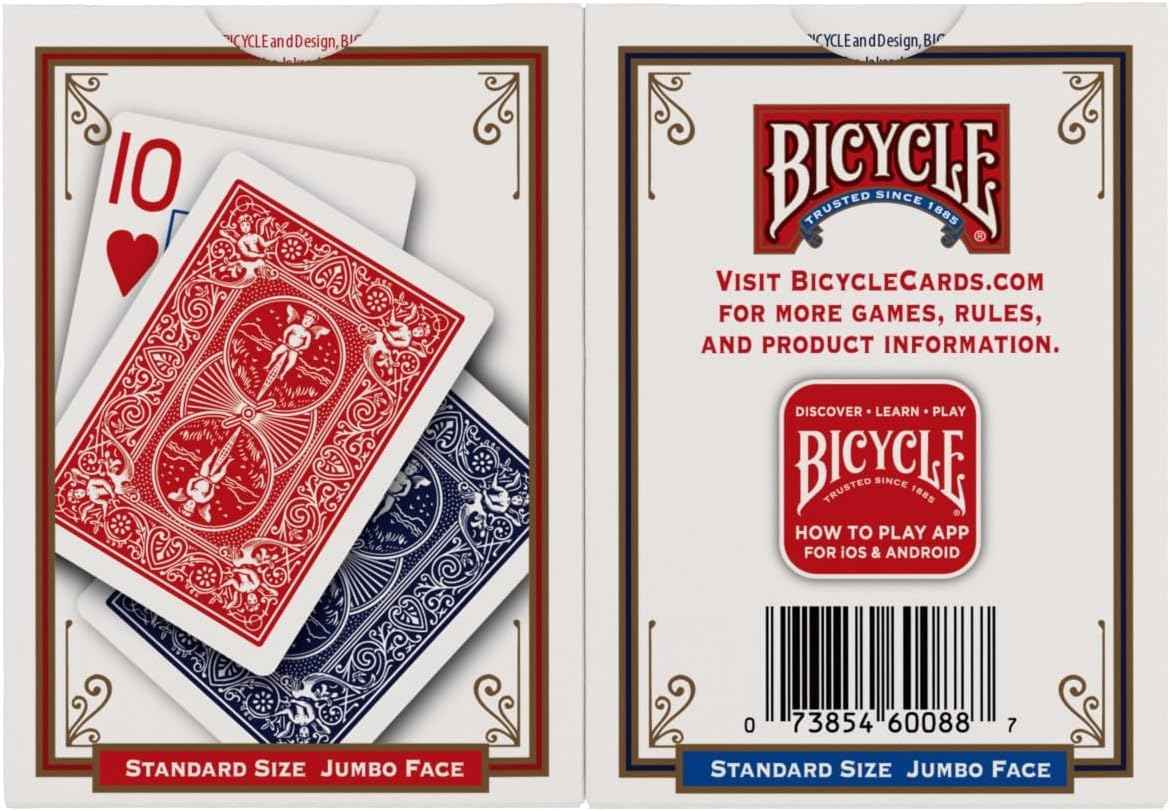 Bicycle Jumbo Index Playing Cards 2 Pack Large Print Poker Size