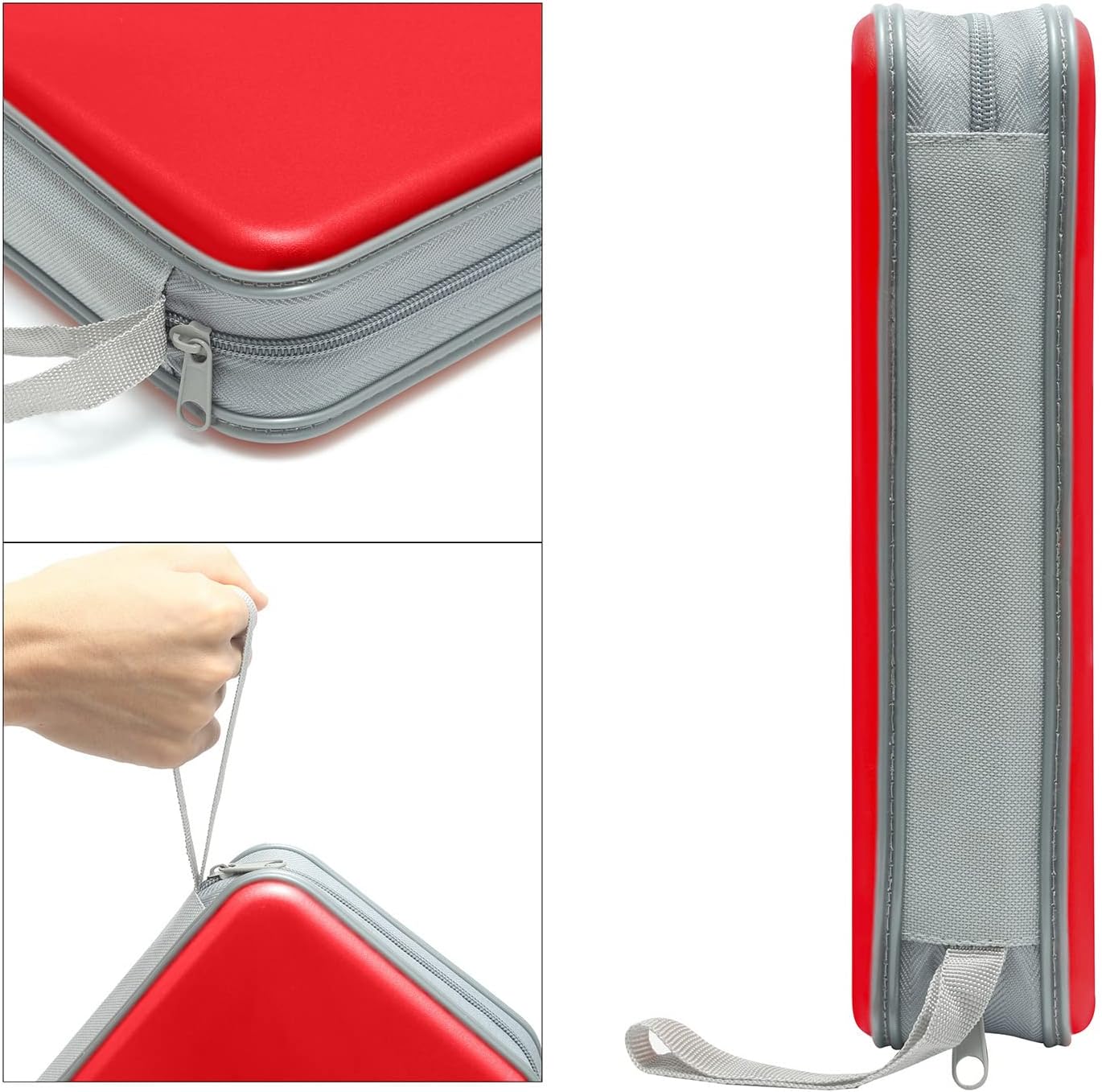 Siveit CD DVD Cases 96 Capacity Disc Storage Binder for Car(Red)