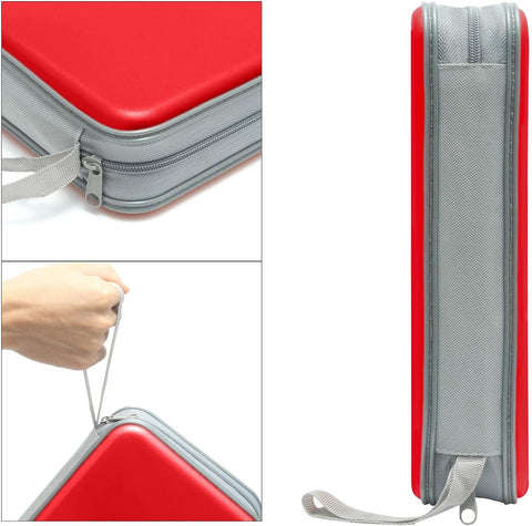 Siveit CD DVD Cases 96 Capacity Disc Storage Binder for Car(Red)