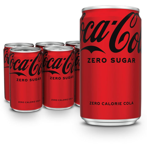 Coca-Cola Zero Sugar Soda Soft Drink Mini Cans, 7.5 fl oz, 6 Pack