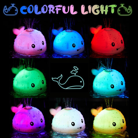 ANGGIKO Baby Girl Bath Toys, Light Up Whale Pool Water Toy for Toddler Baby