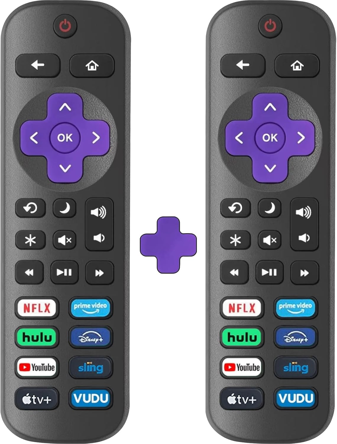 2 Pack Replacement Remote Control Only for Roku TV, Compatible for TCL Roku/Hisense Roku/Onn Roku/Sharp Roku/Philips Roku/Element Roku/Westinghouse Roku TVs (Not for Roku Stick, Box or Speaker)