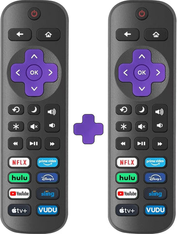 2 Pack Replacement Remote Control Only for Roku TV, Compatible for TCL Roku/Hisense Roku/Onn Roku/Sharp Roku/Philips Roku/Element Roku/Westinghouse Roku TVs (Not for Roku Stick, Box or Speaker)