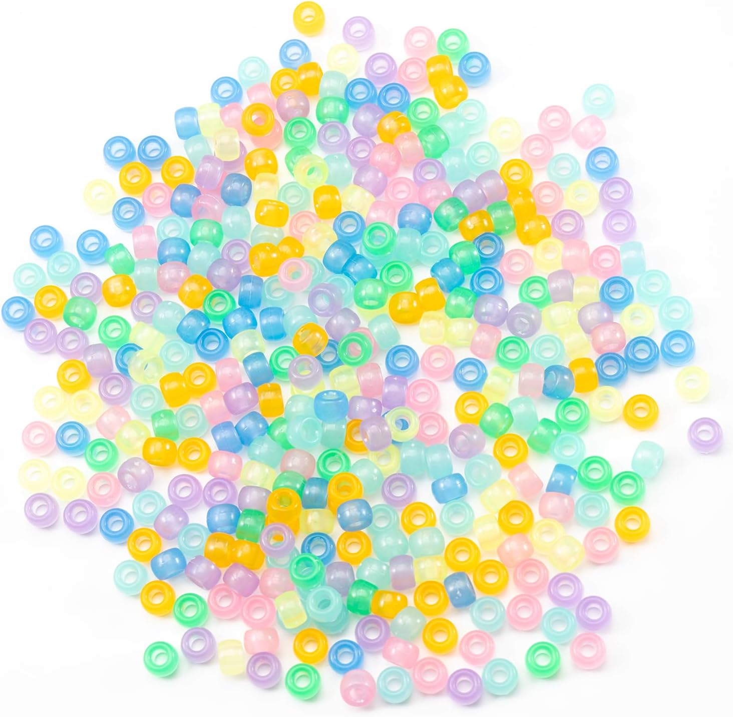 1000Pcs Glow in The Dark Pony Beads Kandi Bulk for Hair Bracelet Keychains