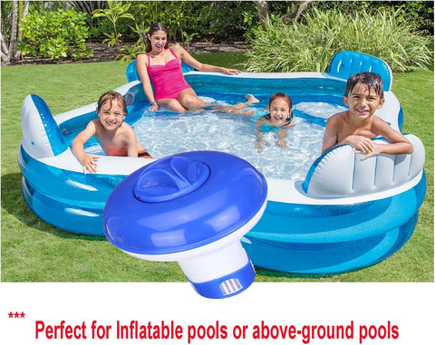 ATIE Collapsible/Retractable Mini 1" Chlorine/Bromine Tablet Dispenser for Small Kiddie Pool, Spa, Hot Tub, and Fountain, Ideal for Inflatable & Small Above-Ground Pools