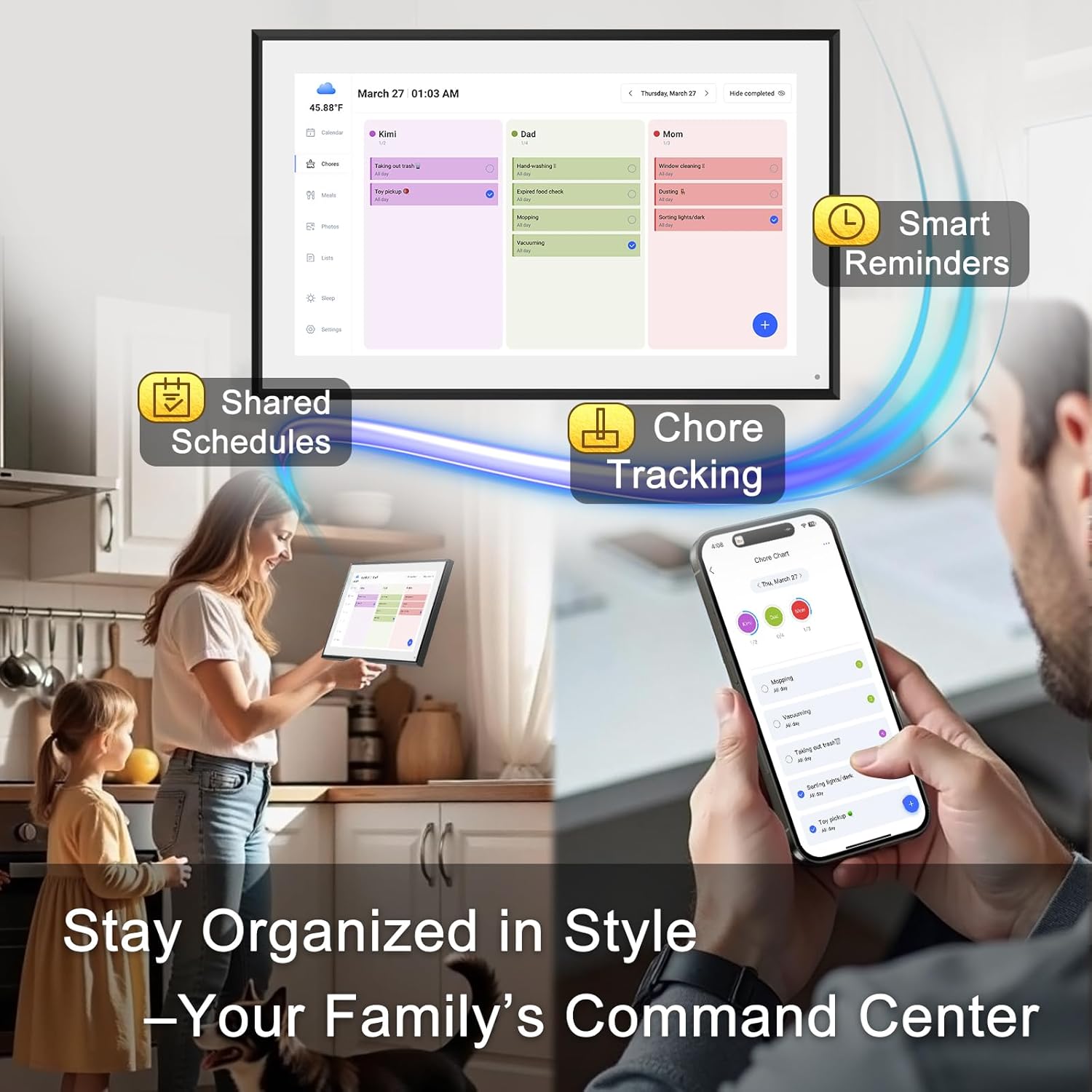10.1" Smart Digital Calendar with Chore Chart & Touchscreen