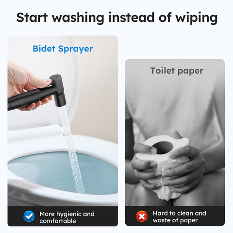 Arofa Handheld Bidet Sprayer, Bidet Attachment for Toilet, Matte Black