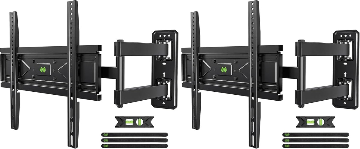 USX MOUNT Swivel TV Wall Mount for 26-60 Inch TVs up to 80 lbs, Single Articulating Arm, Full Motion TV Wall Mount Bracket with Swivel and Tilt, Max VESA 400x400mm (Pack of 2)
