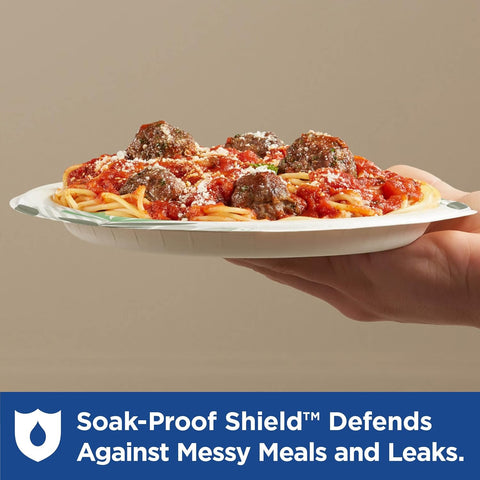 Dixie Ultra 10 Inch Heavy-Weight Paper Plates By GP PRO, Pathways Botanical Design, 500 Count (125 Disposable Plates Per Pack, 4 Packs Per Case), SXP10PATH
