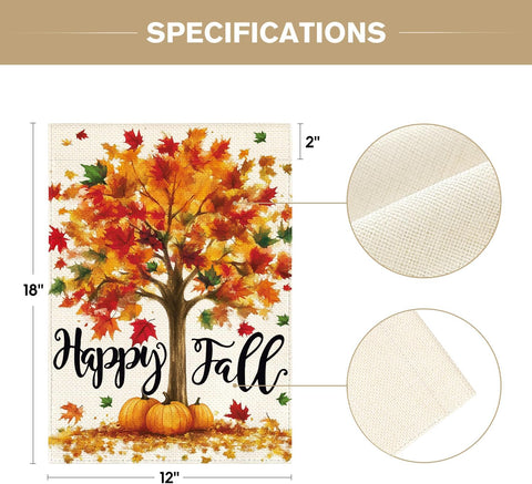 AVOIN colorlife Fall Garden Flag 12x18 Inch Double Sided Outside