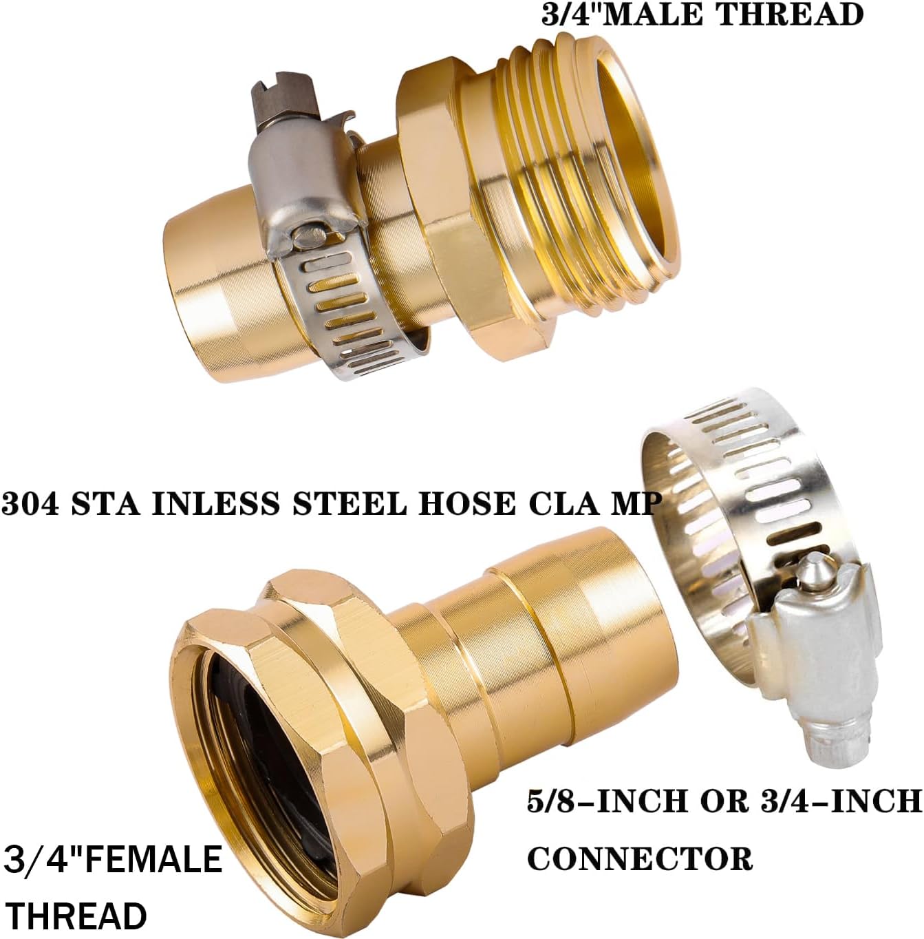 Garden Hose Repair Connector Kit, Fit for 3/4" or 5/8" Garden Hose Fitting