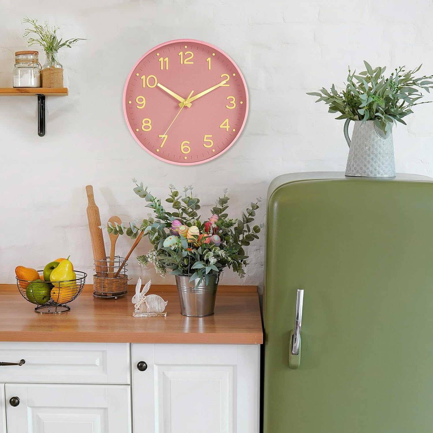 Roymnie 8 Inch Wall Clock, Battery Operated Silent Non Ticking Analog
