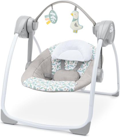 Ingenuity Comfort 2 Go Portable Swing, Newborn to 9 Months, Endless Blooms