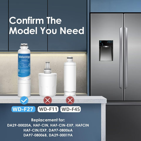 Waterdrop WD-F27 Replacement for Samsung® HAF-CIN/EXP Water Filter, 2 Pack