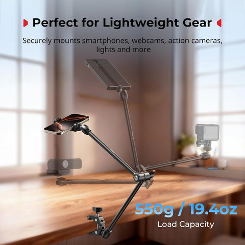 SMALLRIG Desktop Magic Arm Support with Super Clamp Kit, Phone Mount Clamp