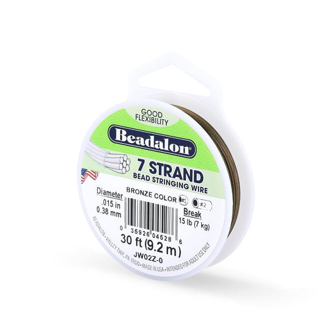 Beadalon 7-Strand Stainless Steel Beading Wire, .015 in / 0.38 mm - Black