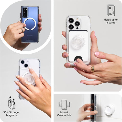 PopSockets Phone Grip for MagSafe, Magnetic Holder- Alum Radial Gold
