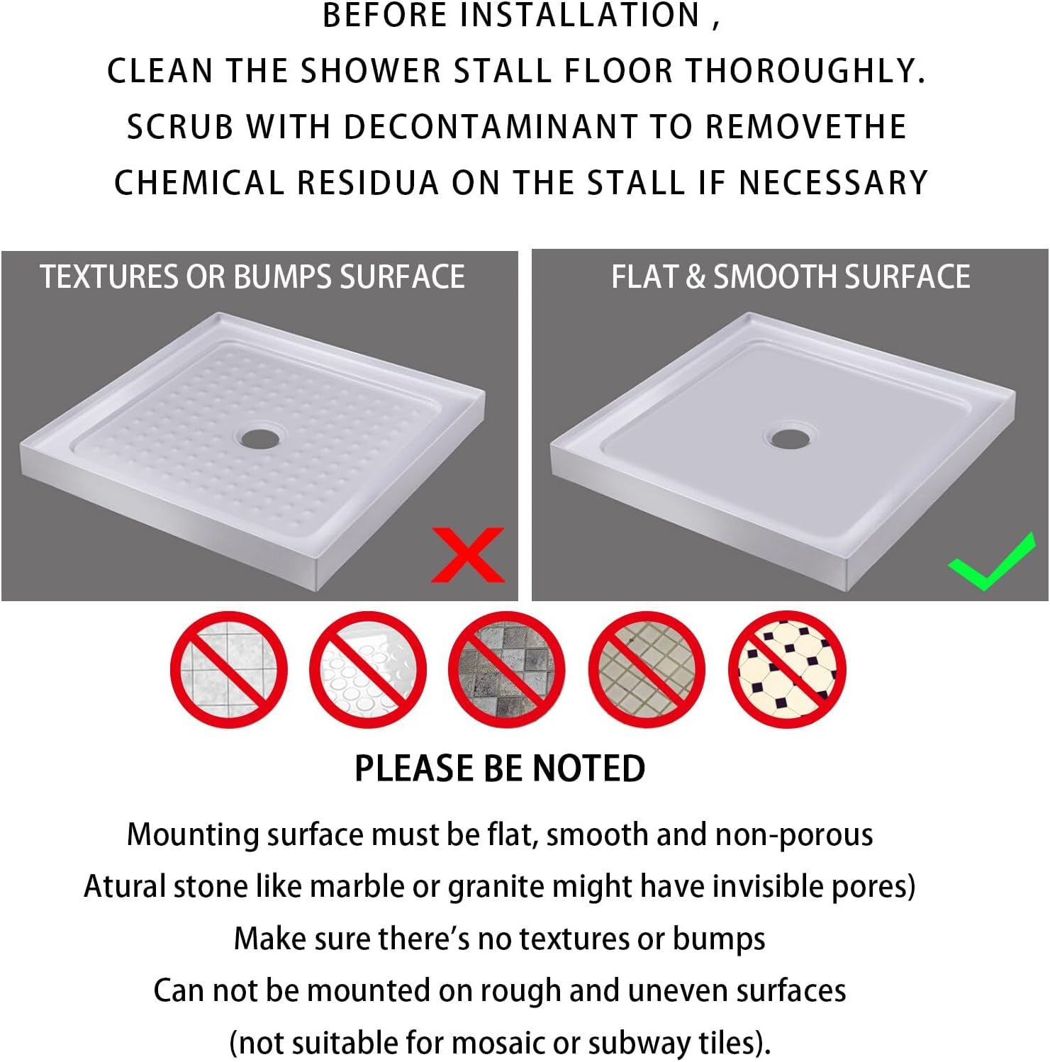 Yimobra Shower Mat 21X21 Inch Square, Non Slip Bathtub Mat with Large Suction Cups&Drain Holes, Soft Fast Dry Shower Stall Mats for Inside Shower, Machine Washable BPA-Free, Bath Essentials, White
