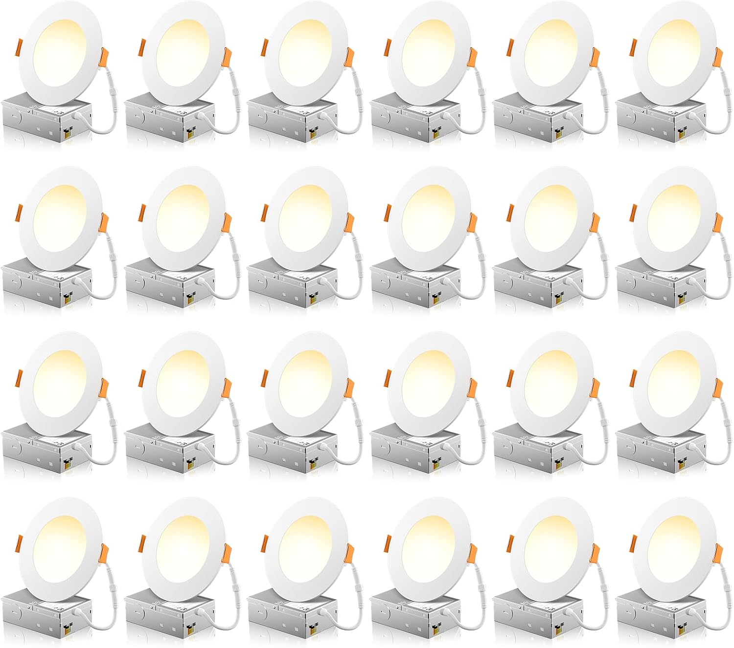 FREELICHT 24 Pack 4 Inch LED Recessed Light with Junction Box, 5CCT, 700LM