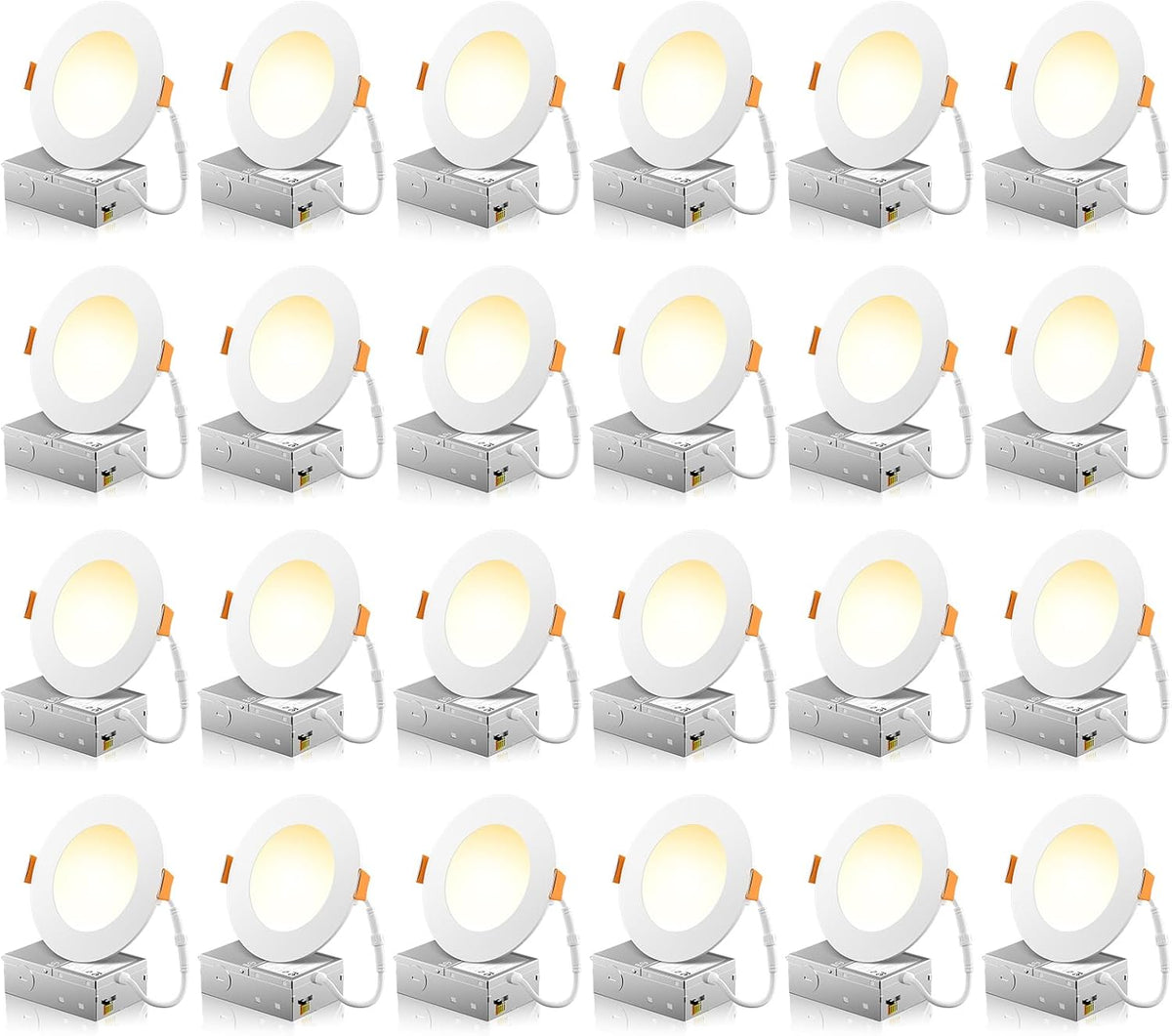 FREELICHT 24 Pack 4 Inch LED Recessed Light with Junction Box, 5CCT, 700LM