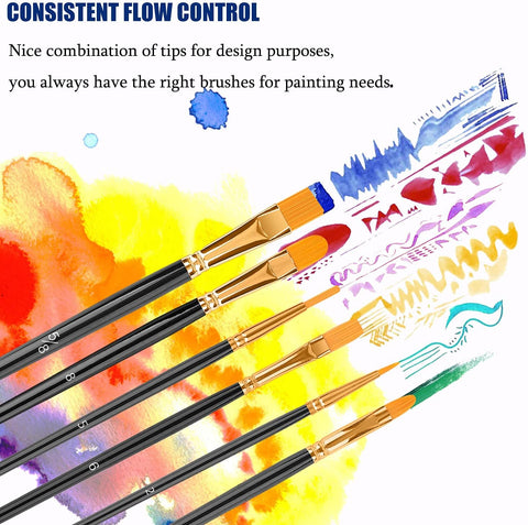 Artstorys Paint Brushes Set, 20 Pcs Acrylic Oil Watercolor Painting Brushes