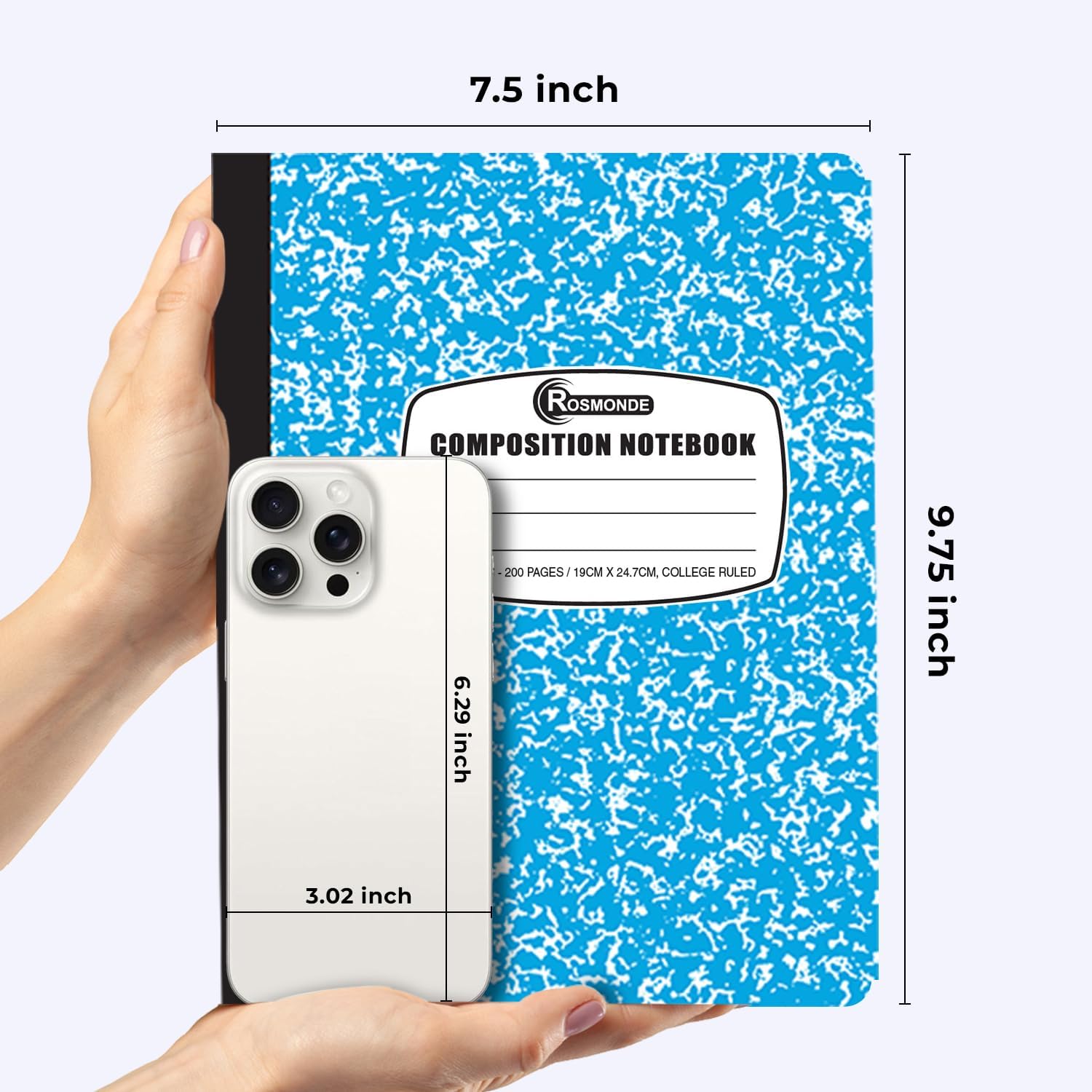 Rosmonde 50 Pack Bulk Composition Notebooks, College Ruled, Bulk Notebooks
