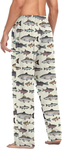 Fisyme Mens Pajama Pants Men's Pajama Bottoms Soft Sleep Lounge Pj Pants