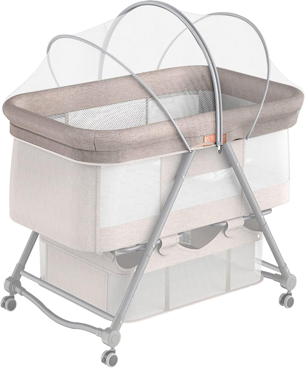DUOMI Bassinet Cover for Cats with Two-Way Zipper,Portable Bassinet Mosquito Net Cover,Mosquito Net to Keep Pets Out(White)
