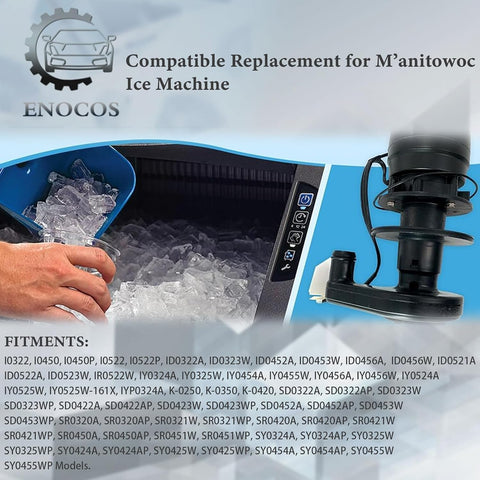 2008929 Ice Machine Water Pump Compatible with Manitowoc Ice Machine I0322, IY0325W and SR0420AP Models, 6W, 0.39A, 60/50HZ, 1550r/min, Replacement# 8251129 2007679 Ice Maker Water Pump