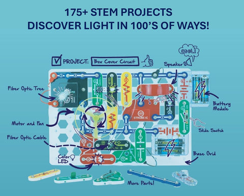SNAP CIRCUITS Light STEM Electronics Kit, 175+ Projects, Ages 8+