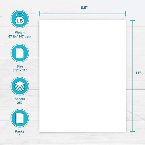 PrintWorks White Cardstock 8.5" x 11" - 67 lb/147 gsm Vellum Bristol - 250 Sheets - Made in the USA - SFI® Certified - 92 Bright - Card Stock Printer Paper for School, Craft, & Office Use (00564)