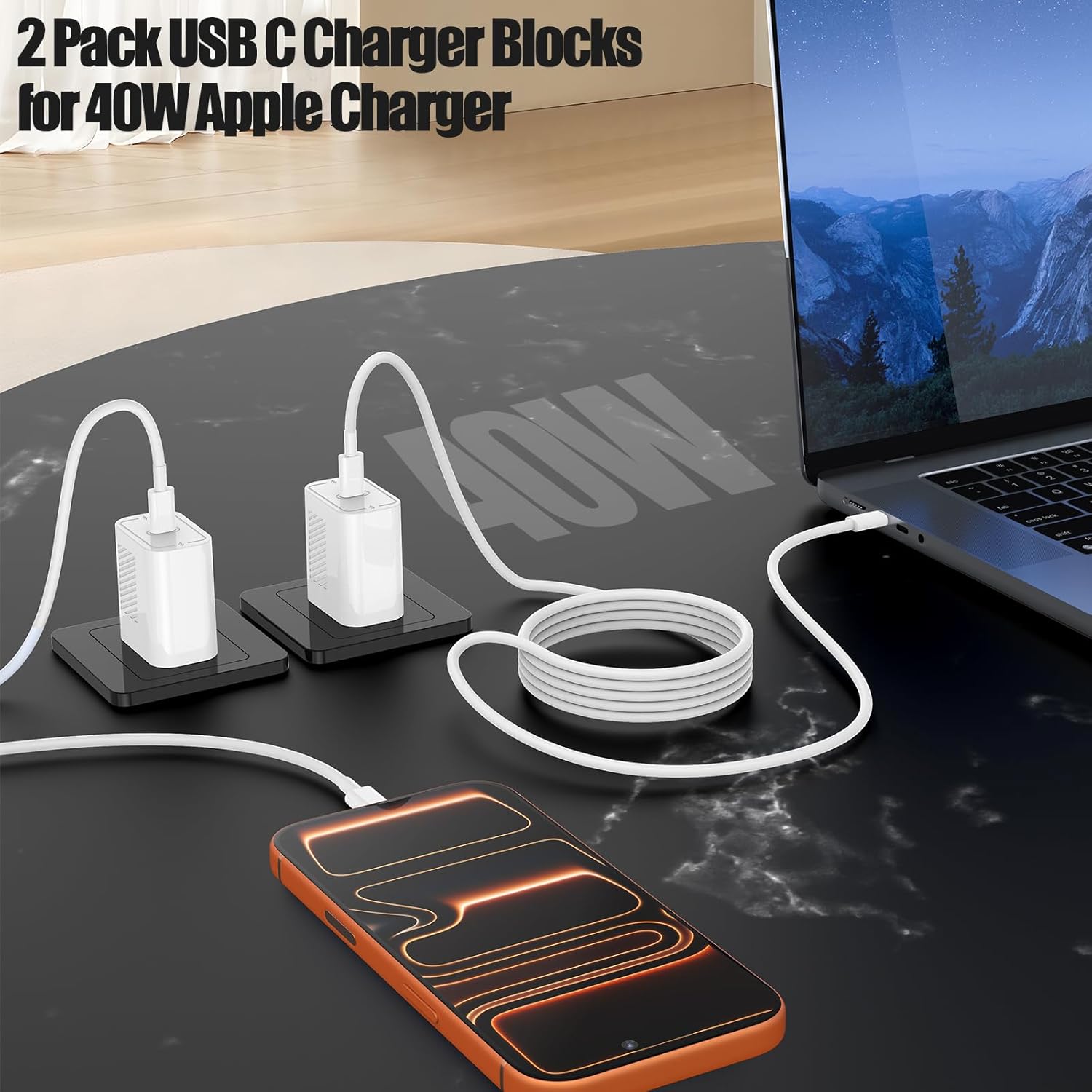 USB C Charger Fast Charging,2Pack 45W Type C Fast Charger Block& Cable