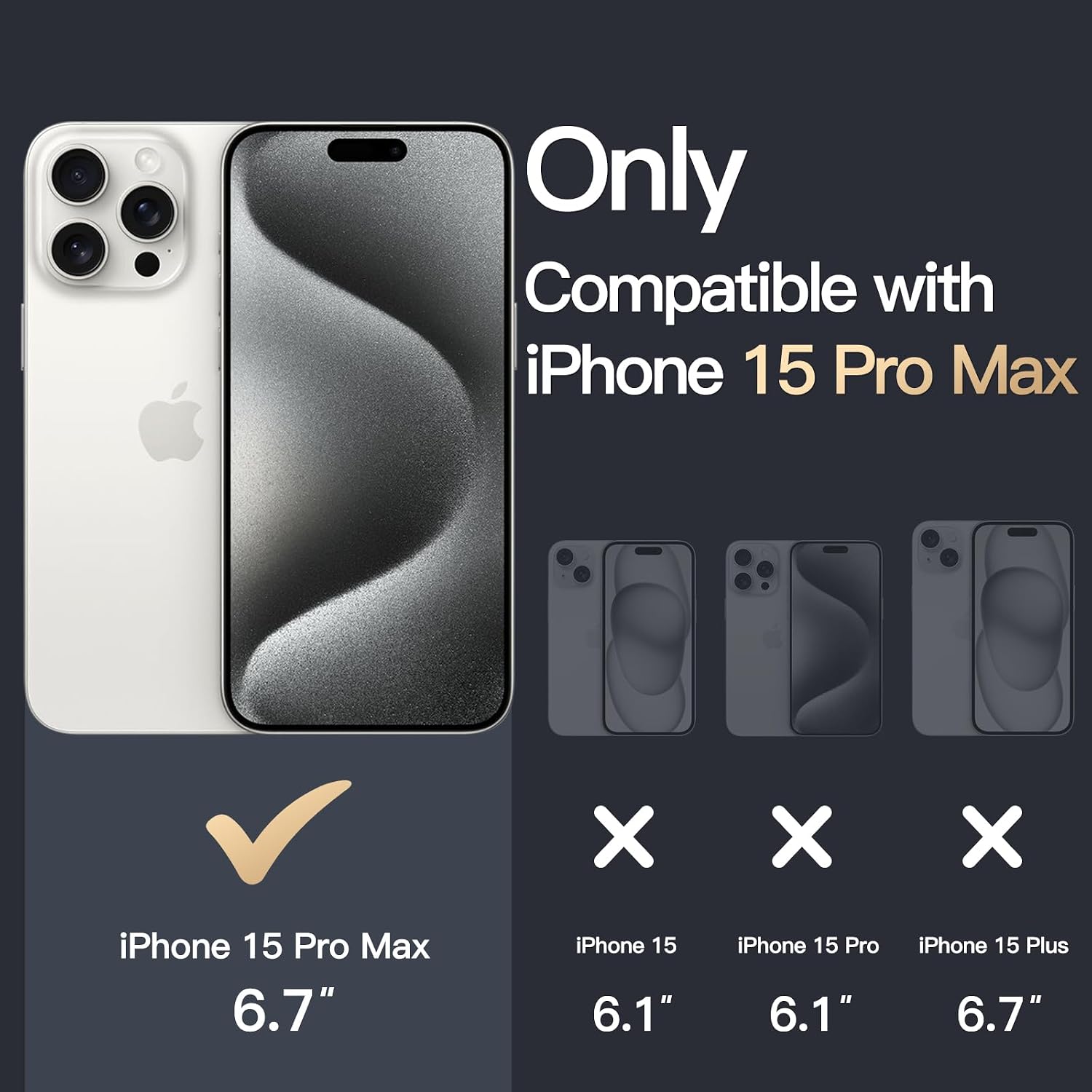 JETech Case for iPhone 15 Pro Max, Anti-Yellowing, Clear