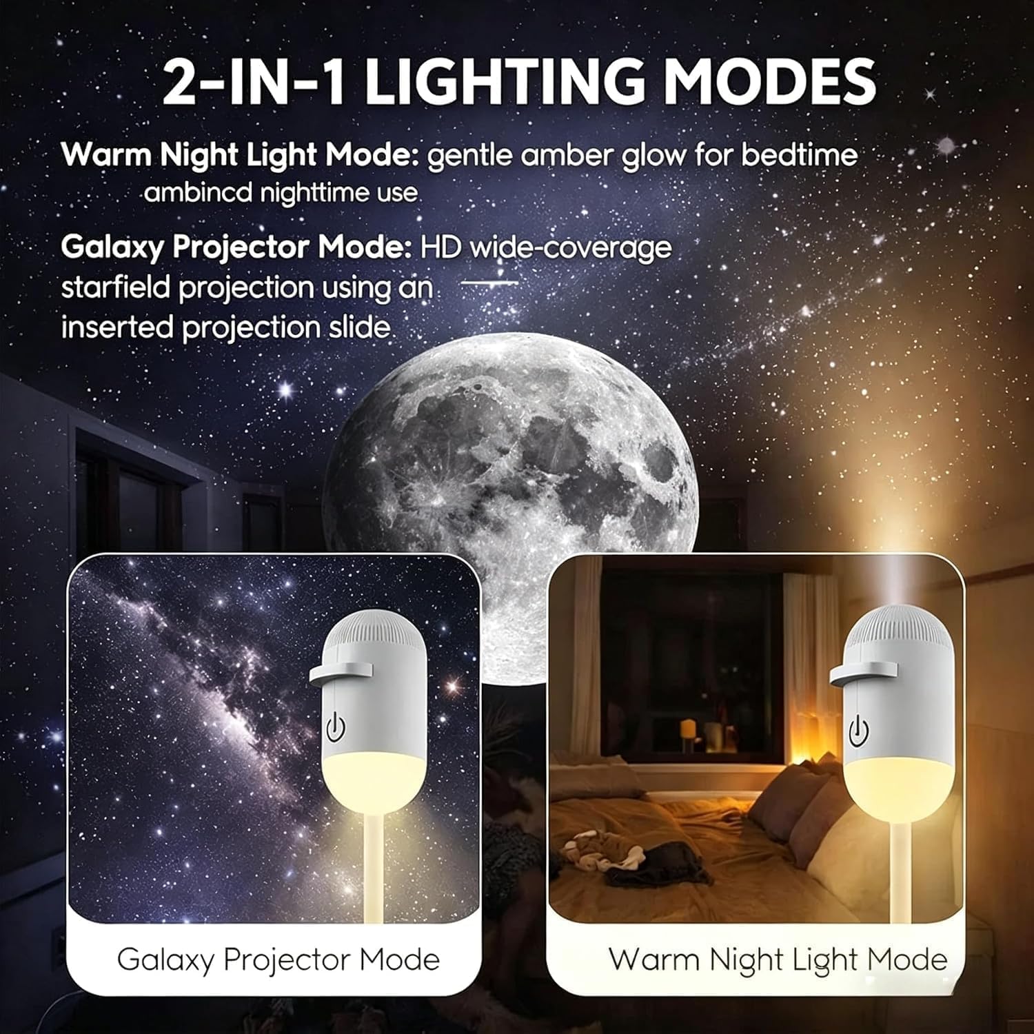 Galaxy Sky Starry Night Light Projector - HD Plug and Play Projector